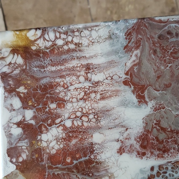 Beautiful 10"x20" Acrylic Pour Painting - Picture 3 of 4